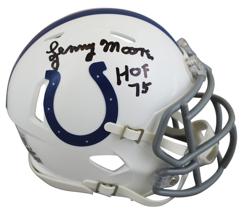 Colts Lenny Moore "HOF 75" Authentic Signed Speed Mini Helmet BAS Witnessed