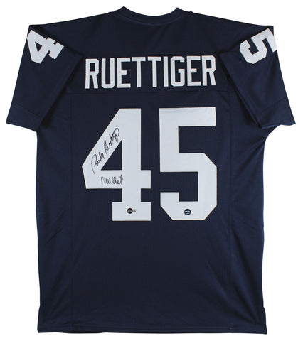 Notre Dame Rudy Ruettiger Authentic Signed Navy Blue Pro Style Jersey BAS Wit