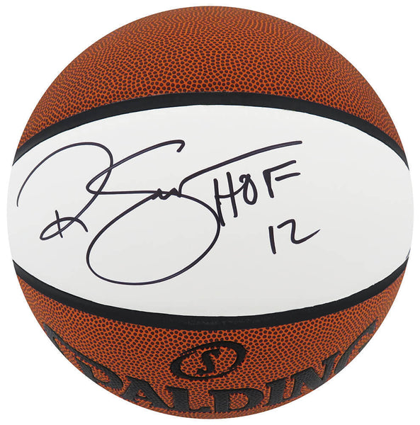 Ralph Sampson Signed Spalding White Panel Basketball w/HOF'12 - (SCHWARTZ COA)