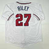 Autographed/Signed Austin Riley Atlanta White Baseball Jersey Beckett BAS COA