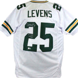 Dorsey Levens Autographed White Pro Style Jersey w/SB Champs-Beckett W Hologram