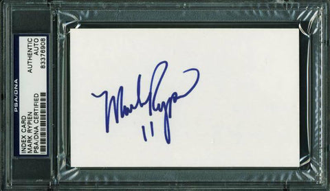 Redskins Mark Rypien Authentic Signed 3X5 Index Card Autographed PSA/DNA Slabbed