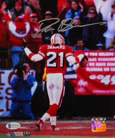 Deion Sanders Autographed 49ers 8x10 Back View HM Photo - Beckett W *Silver