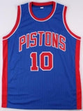 Dennis Rodman Signed Pistons Jersey (Schwartz COA ) 5xNBA Champ 7xRebounding Ldr