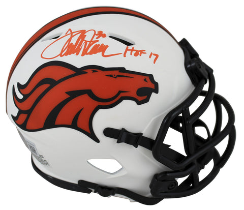 Broncos Terrell Davis "HOF 17" Authentic Signed Lunar Speed Mini Helmet BAS Wit