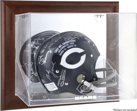 Chicago Bears Brown Framed Wall-Mountable Logo Helmet Case-Fanatics