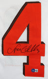 Nick Chubb Authentic Signed White Pro Style Jersey Autographed BAS Witnessed