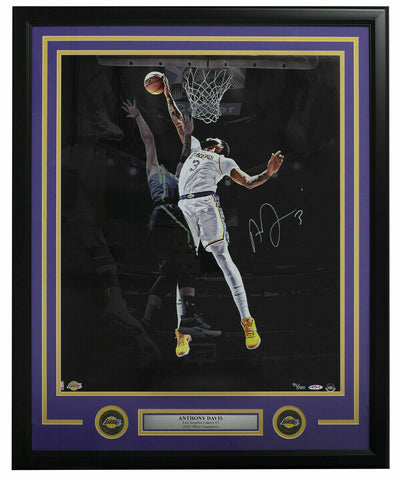 Anthony Davis Signed Framed 20x24 Los Angeles Lakers Basketball Photo UDA