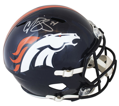 Broncos Champ Bailey Authentic Signed Full Size Speed Rep Helmet BAS Witnessed