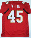 Devin White Autographed Red Pro Style Jersey - Beckett W Auth *4