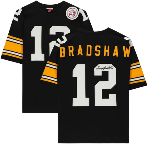 Terry Bradshaw Steelers Signed Black Mitchell & Ness Authentic Jersey