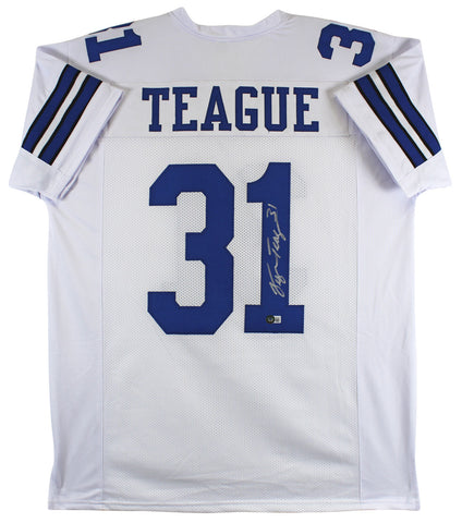 George Teague Authentic Signed White Pro Style Jersey Autographed BAS Witnessed