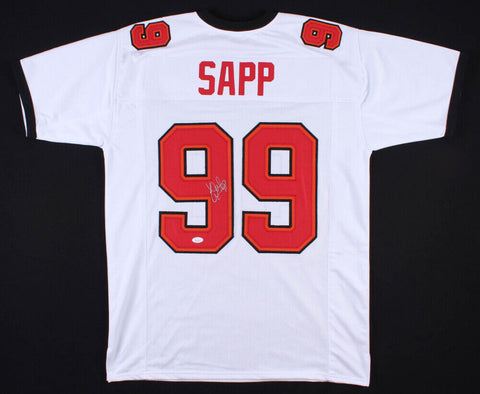 Warren Sapp Signed Tampa Bay Buccaneers Jersey (JSA COA) 7xPro Bowl Def.Tackle