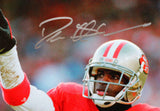 Deion Sanders Autographed 49ers 8x10 Pointing Up HM Photo - Beckett W *Silver