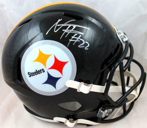 Najee Harris Autographed Pittsburgh Steelers F/S Speed Helmet-Fanatics *Silver