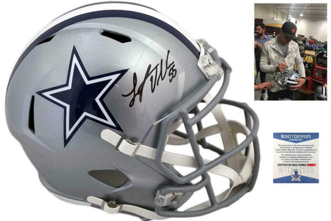 Dallas Cowboys Leighton Vander Esch Autographed Signed Speed Helmet - Beckett