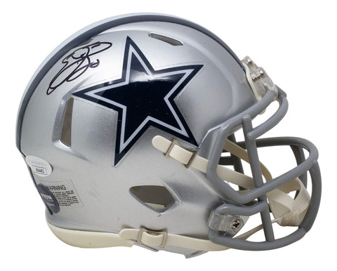 Emmitt Smith Signed Dallas Cowboys Mini Speed Replica Helmet JSA