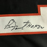 Autographed/Signed BERNIE PARENT HOF 84 Philadelphia Black Hockey Jersey JSA COA