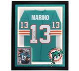 Dan Marino Signed Miami Dolphins LED Framed Mitchell & Ness Teal NFL Jersey