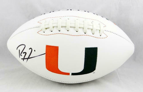 Ray Lewis Autographed Miami Hurricanes Logo Football - Beckett Auth