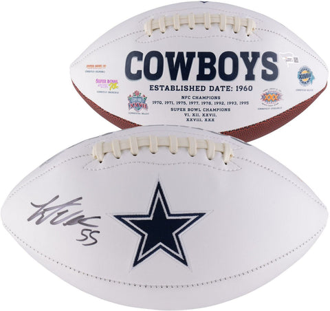 Leighton Vander Esch Dallas Cowboys Autographed White Panel Football