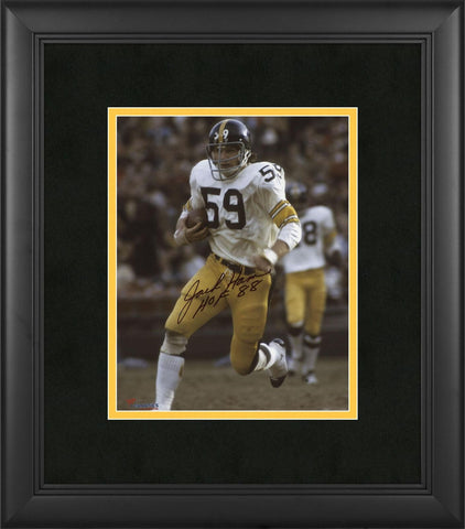 Jack Ham Pittsburgh Steelers Framed Signed 8x10 Running Photo with HOF 1988 Insc