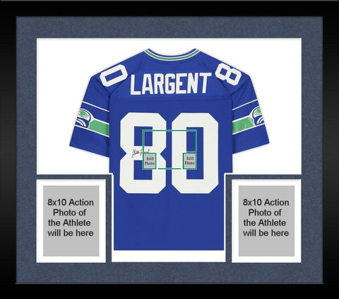 FRMD Steve Largent Seattle Seahawks Signed Mitchell&Ness Rep Jersey w/ "HOF" Inc