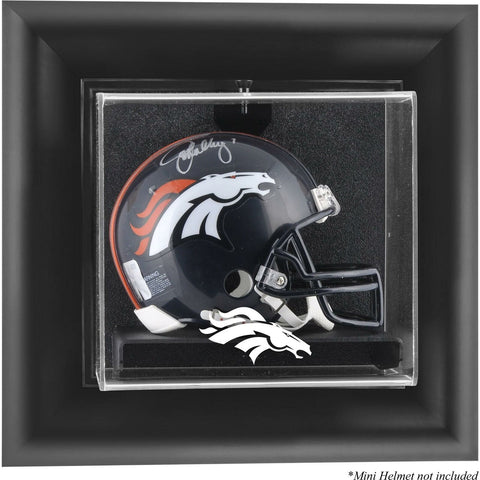 Broncos Black Framed Wall Mini Helmet Logo Display Case-Fanatics