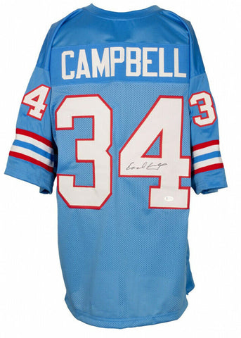 Earl Campbell Signed Houston Oilers Jersey / 5xPro Bowl R.B. (Beckett COA) HOF
