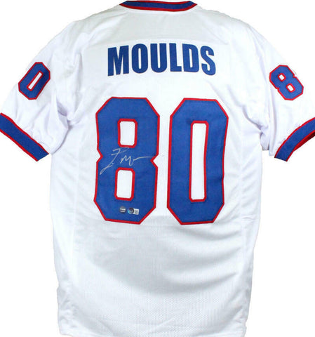 Eric Moulds Autographed White Pro Style Jersey-Beckett W Hologram *Silver
