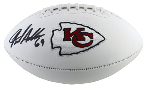 Chiefs Jared Allen Authentic Signed White Panel Logo Football BAS Witnessed