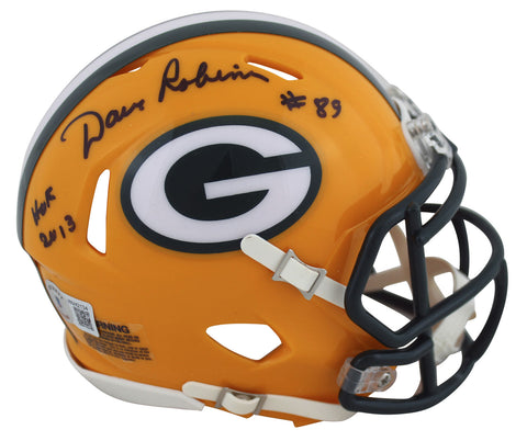 Packers Dave Robinson "HOF 2013" Authentic Signed Speed Mini Helmet BAS Wit