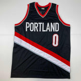 Autographed/Signed Damian Lillard Portland Black Basketball Jersey JSA COA