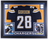 Melvin Gordon Signed Chargers 35x43 Framed Jersey (JSA COA) 2016 Pro Bowl R.B