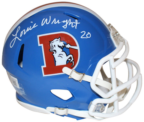 Louie Wright Autographed/Signed Denver Broncos D-Logo Mini Helmet BAS 36572
