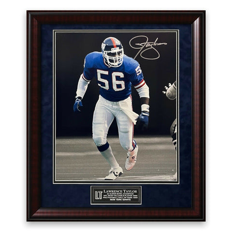 Lawrence Taylor Signed Autographed 16x20 Photo Framed to 20x24 NEP