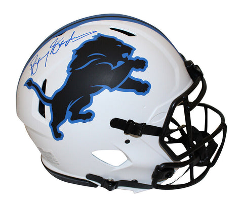 Barry Sanders Autographed Detroit Lions Authentic Lunar Helmet Beckett 38224