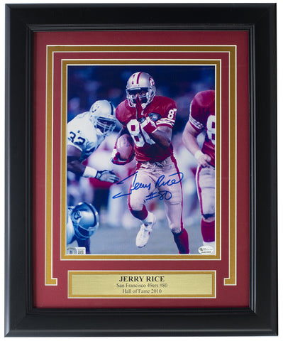 Jerry Rice Signed Framed 8x10 San Francisco 49ers Photo BAS