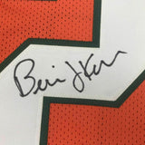 FRAMED Autographed/Signed BERNIE KOSAR 33x42 Miami Orange College Jersey JSA COA