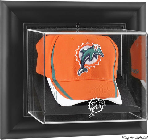 Dolphins Black Framed Wall-Mountable Cap Logo Display Case - Fanatics