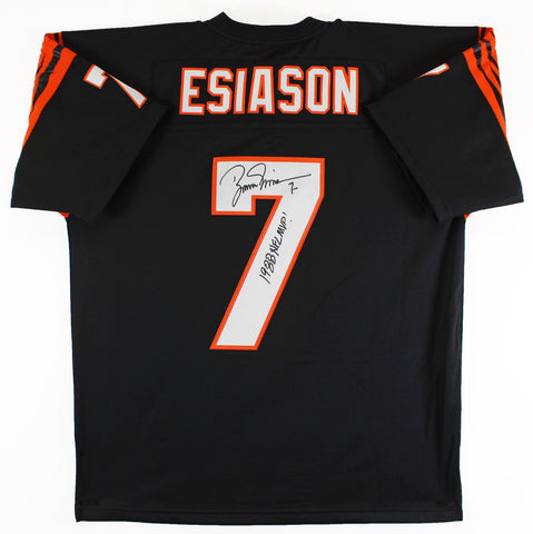 Bengals Boomer Esiason "1988 NFL MVP" Authentic Signed Black M&N Jersey BAS Wit