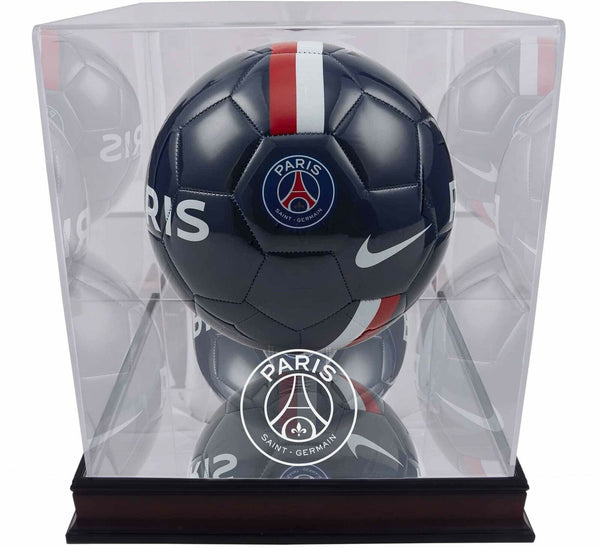 Paris Saint-Germain Mahogany Team Logo Soccer Ball Display Case
