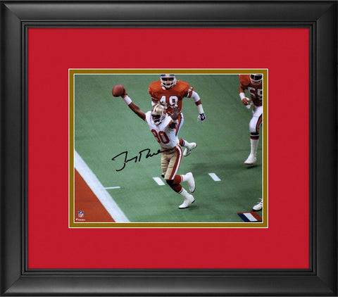 Jerry Rice San Francisco 49ers FRMD Signed 8x10 Hands Up vs Broncos Photograph