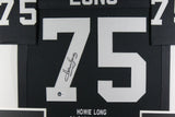 HOWIE LONG (Raiders black stat TOWER) Signed Autographed Framed Jersey Beckett