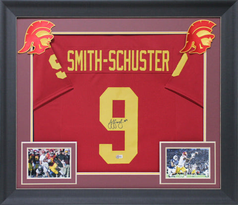 USC JuJu Smith-Schuster Authentic Signed Maroon Pro Style Framed Jersey BAS Wit