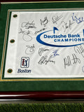 2014 Deutsche Bank Championship Signed Flag Framed to 27x20 w/ 21 Autographs JSA