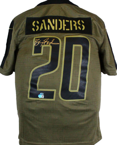 Barry Sanders Lions Signed Nike Salute To Service Limited Player Jsy-BAW Holo