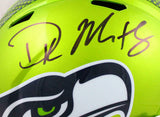 DK Metcalf Autographed Seahawks F/S Flash Speed Helmet-Beckett W Hologram *Black