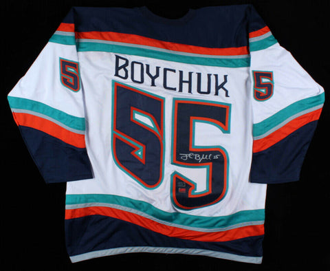 Johnny Boychuk Signed New York Islanders Jersey (Boychuk COA) 2002 61st Draft Pk