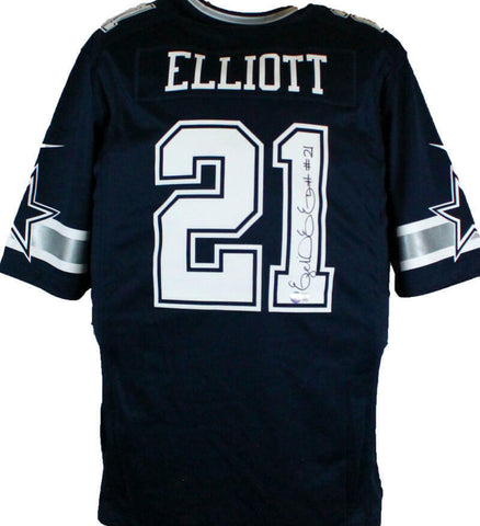 Ezekiel Elliott Autographed Dallas Cowboys Blue Nike Game Jersey-Beckett W Holo